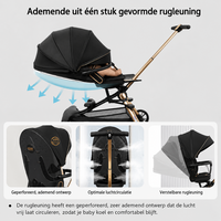 Baobaohao V16 Buggy beige &ndash; Luxe, Lichtgewicht &amp; Inklapbare Kinderwagen voor 0-3 Jaar Z