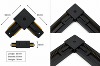 Rails Connector voor LED Lampen 1-FASE - Zwart L-Vorm of Hoek