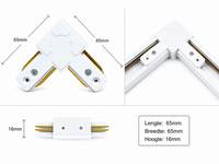 Rails Connector voor LED Lampen 1-FASE - Wit L-Vorm 