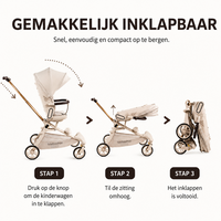 Baobaohao V16 Buggy beige &ndash; Luxe, Lichtgewicht &amp; Inklapbare Kinderwagen voor 0-3 Jaar