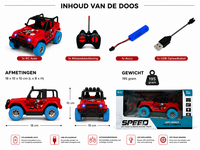 Extreme Sport Car - Rc auto - Rood - Oplaadbaar Accu + USB lader 