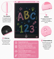 LCD Schrijfbord 10 Inch &ndash; Digitaal Tekenbord voor Kinderen met Stylus en incl. batterij - Tekentablet - Roze