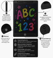 LCD Schrijfbord 10 Inch &ndash; Digitaal Tekenbord voor Kinderen met Stylus en incl. batterij - Tekentablet - Zwart