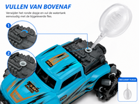 RC Stunt Spray Auto 6 Kanaals 4WD &ndash; Drift, Zijwaarts Rijden, LED Verlichting &amp; Mist Effect