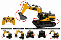 RC Excavator Die-Cast - Afstand bestuurbaar Graafmachine - 9CH - 2.4GHZ - 40CM