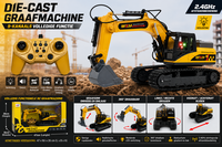RC Excavator Die-Cast - Afstand bestuurbaar Graafmachine - 9CH - 2.4GHZ - 40CM