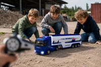 RC Long Vehicle Truck - XXL afstand bestuurbaar Tankwagen met Verlichting, Geluid en Afneembare Tanktrailer &ndash; 55 cm