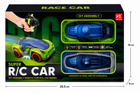 DIY Assembly Super RC Auto DIY Bouwset &ndash; Met LED Verlichting, 2 Verwisselbare Kappen en Afstandsbediening