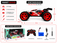 RC Race Buggy  - 1:10 - bestuurbare Sport Auto - Oplaadbaar - Red Racer