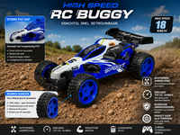 RC Race Buggy  - 1:10 - bestuurbare Sport Auto - Oplaadbaar - Blue Racer