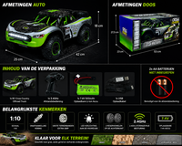RC Offroad Rally Sprint 35 Mega 1:10 &ndash; 42CM RC Auto  - Extra Reservewielen &amp; 2.4GHz Afstandsbediening