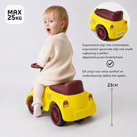 Classic Luxury Retro Car - Loopauto 55CM - Geel - muziek &amp; lichtjes
