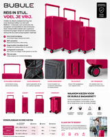 Bubule - Kofferset Donker roze - Harde koffer  - 3-delig - TSA Slot - Brede Handgreep