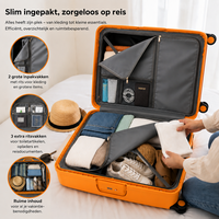 Bubule harde koffers Oranje - set 3 stuks - TSA Slot - brede handgreep - Hardcase 