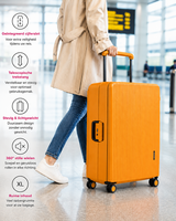 Bubule harde koffers Oranje - set 3 stuks - TSA Slot - brede handgreep - Hardcase 