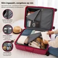 Hardcase suitcase Hand luggage Dark pink - 55 cm - TSA lock - wide handle Bubule