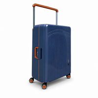 Bubule Hardcase suitcase set steel blue - 3 pieces - TSA lock - wide handle