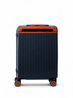 Bubule Hardcase suitcase set steel blue - 3 pieces - TSA lock - wide handle