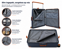 Bubule Hardcase suitcase set steel blue - 3 pieces - TSA lock - wide handle