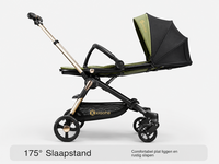 Kinderwagen Kxiaohe  K3 Buggy - Luxe, Lichtgewicht &amp; Inklapbare vanaf 6 maanden - Zwart Groen