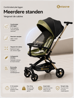 Kinderwagen Kxiaohe  K3 Buggy - Luxe, Lichtgewicht &amp; Inklapbare vanaf 6 maanden - Zwart Groen