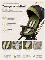Kinderwagen Kxiaohe  K3 Buggy - Luxe, Lichtgewicht &amp; Inklapbare vanaf 6 maanden - Zwart Groen