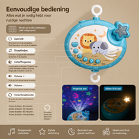 IBI-IRN Muzikale Baby Mobiel met Projector, Muziek &amp; 360&deg; Rotatie en Timer