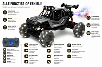 MAX DRIVE RC Monstertruck 1/8 XXL met 360&deg; Drift, Rookfunctie, LED - 2.4GHZ - Omni Wielen