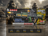Assault Sound Rifle - met 3D licht en geluid - tril effect - bewegende kogelriem - 60CM