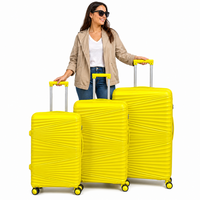Koffers - Luxe Set van 3 stuks - ultra licht gewicht koffer - Geel - 55/65/75 cm