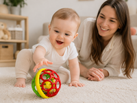 Oball Rammelaar Baby &ndash; Zachte Siliconen Gripbal met Rammelgeluid &ndash; Vanaf 3+