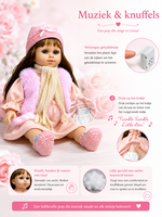 Luxe Babypop 40cm met Geluid, Zachte Stoffen, Vinyl Lichaamsdelen &amp; Accessoires 