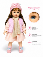 Luxe Babypop 40cm met Geluid, Zachte Stoffen, Vinyl Lichaamsdelen &amp; Accessoires 