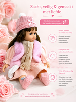 Luxe Babypop 40cm met Geluid, Zachte Stoffen, Vinyl Lichaamsdelen &amp; Accessoires 