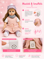 Cufan Knuffelpop 40 cm - Zacht Lijfje &amp; Winterkleding &ndash; Vinyl Pop met Acryl Ogen