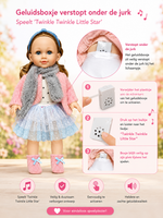 Cufan Knuffelpop  - zacht lijfje en Vinyl - Twinkle Twinkle Little Star muziekje - babypop 40CM