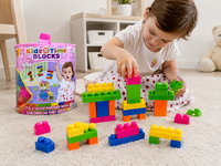 Kidz Time Blocks - Bouwblokken Set &ndash; 30 stuks Grote Bouwstenen voor Peuters -in Opbergtas