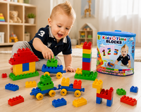 Kidz Time Blocks Bouwblokkenset 52-delig met Opbergtas