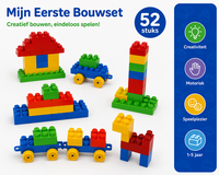 Kidz Time Blocks Bouwblokkenset 52-delig met Opbergtas