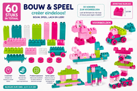 Speelgoed Bouwblokken met Rugtasje &ndash; Inclusief Voorbeeldenboekje &amp; Stickers &ndash; Bouwset voor Kinderen