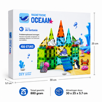 Magnetische Tegels Bouwstenen Oceaan 46 Stuks &ndash; Educatief Magnetisch Speelgoed voor Kinderen vanaf 3 Jaar