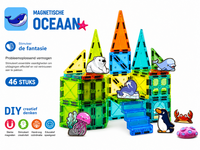 Magnetische Tegels Bouwstenen Oceaan 46 Stuks &ndash; Educatief Magnetisch Speelgoed voor Kinderen vanaf 3 Jaar