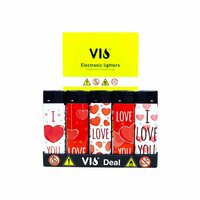 Aanstekers Klik 50 stuks met hartjes print - navulbaar