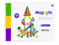 Magnetische Bouwstenen 96 Stuks &ndash; Bouwtegels Ruimtevaart &amp; Knikkerbaan