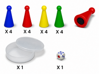 Ludo borspel &ndash; Speelbord voor 2&ndash;4 Spelers - magnetisch - incl. dobbelsteen - 31CM