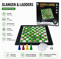 Snake Ladders - Slangen en ladders bordspel - magnetisch + dobbelsteen 31CM