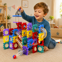 Bouwblokken &amp; Knikkerbaan Set &ndash; 110-delige Creatieve Bouwset met Transparante Buizen