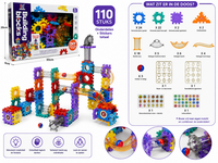Bouwblokken &amp; Knikkerbaan Set &ndash; 110-delige Creatieve Bouwset met Transparante Buizen