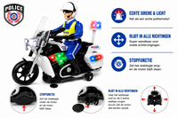 Politie motor met led flash light en politie geluiden - Police 20CM