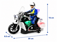 Politie motor met led flash light en politie geluiden - Police 20CM